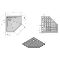 Пятиугольный поддон для душа из искуственного камня Vincea VST-4SP9090W схема 6