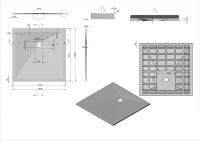 Квадратный поддон для душа из искуственного камня Vincea VST-4SR1010W схема 5