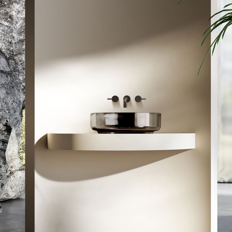 Изображение Прозрачна накладная раковина из полиэфирной смолы Vincea VBS-6T16B