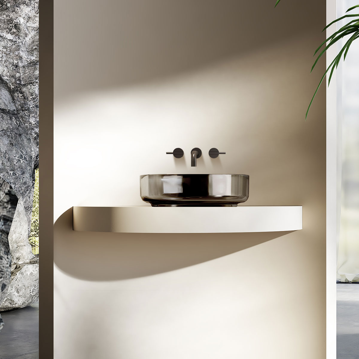 Прозрачна накладная раковина из полиэфирной смолы Vincea VBS-6T16B цена от 27 270 ₽ Фото Прозрачна накладная раковина из полиэфирной смолы Vincea VBS-6T16B