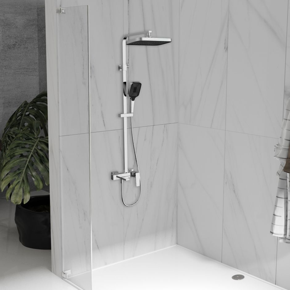 Душевая стойка с поворотным изливом Vincea CUBE VSFS-4C12CH ФОТО