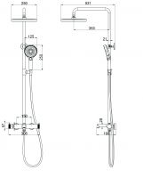 3-х функциональная душевая стойка  с изливом Vincea RIM VSFS-2RM1CH схема 4