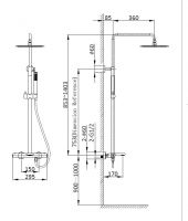 Душевая стойка с изливом Vincea VOGUE VSFS-1V1TCH схема 4 Душевая стойка с изливом Vincea VOGUE VSFS-1V1TCH схема 4