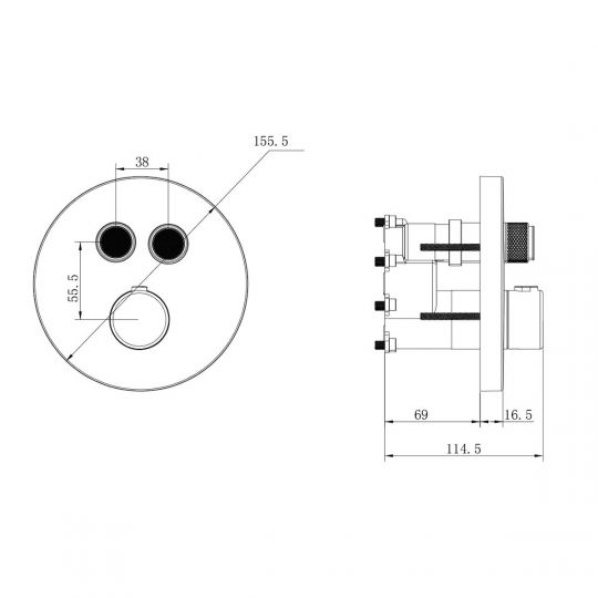 Встраиваемая душевая система Vincea INSPIRE VSFW-3I22MT5GM схема 13