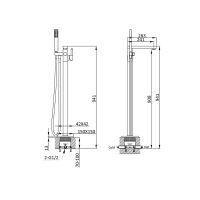 Напольный смеситель для ванны Vincea VTF-101CH схема 5