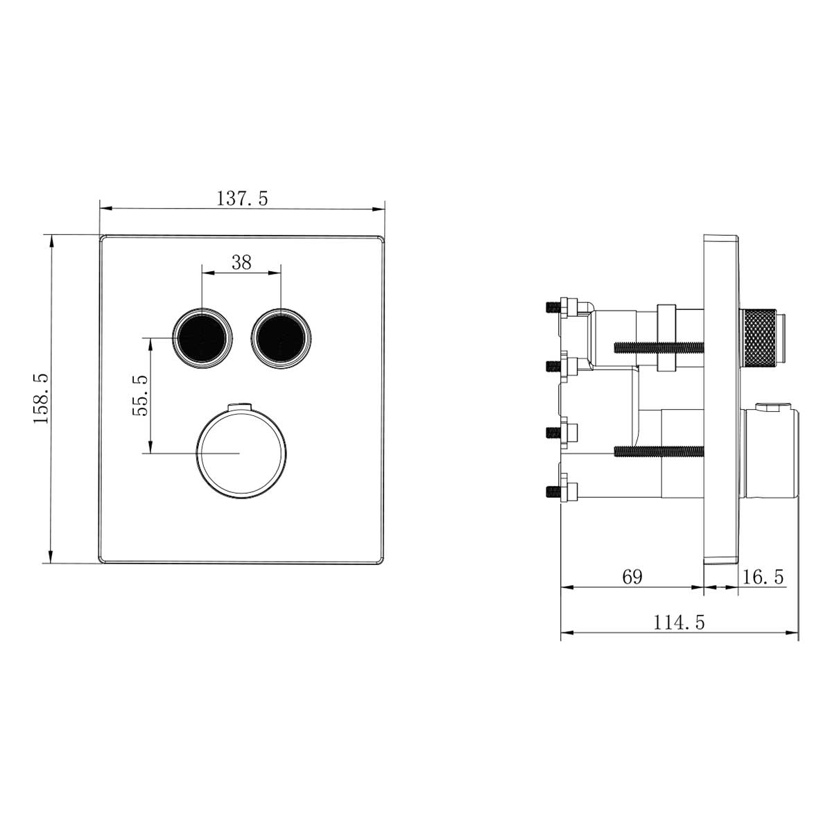 Встраиваемая душевая система Vincea INSPIRE VSFW-3I21MT4RMB схема 16