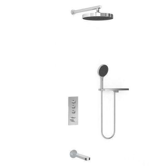 Встраиваемый трехрежимный душевой комплект с изливом Vincea INSPIRE VSFW-433TI5RCH схема 2 Встраиваемый трехрежимный душевой комплект с изливом Vincea INSPIRE VSFW-433TI5RCH схема 2