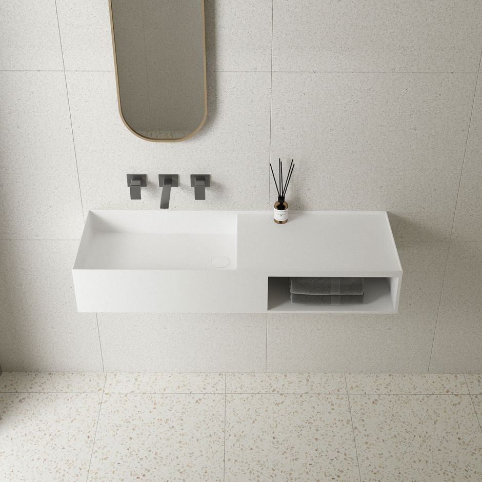 Подвесная раковина Vincea Solid Surface VWB-6S112MW ФОТО