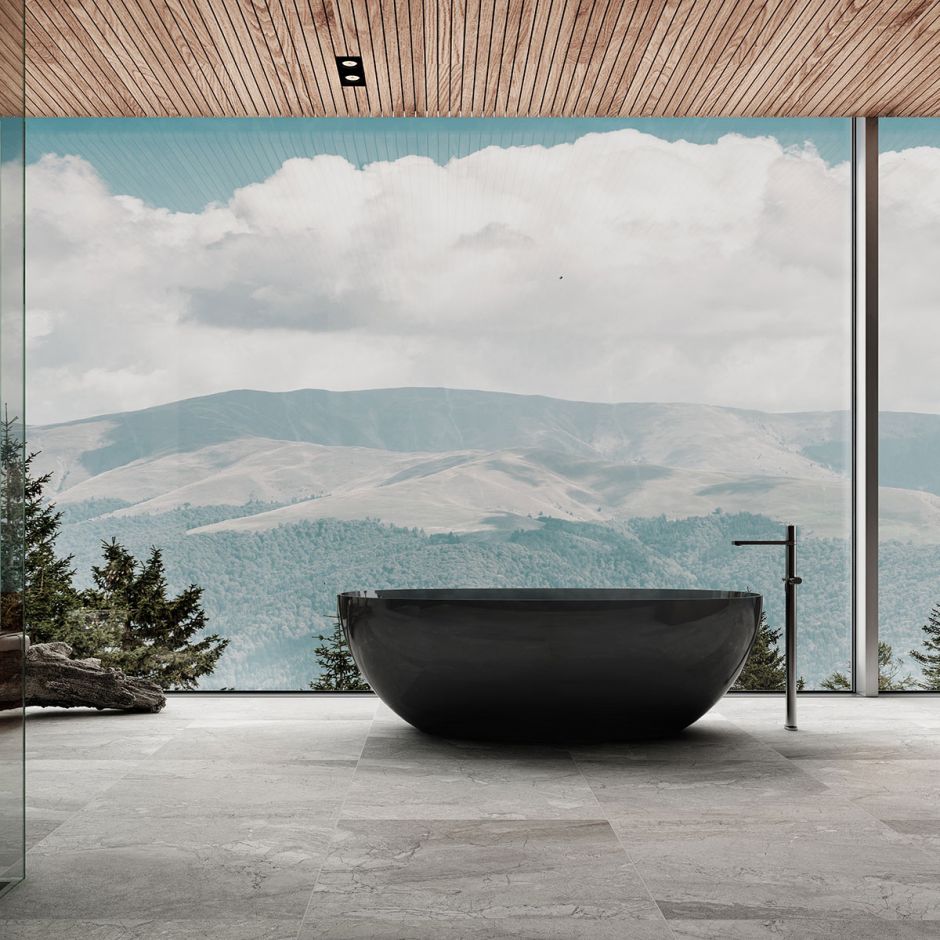 Изображение Отдельностящая ванна Vincea Solid Surface слив-перелив в комплекте VBT-6T01B