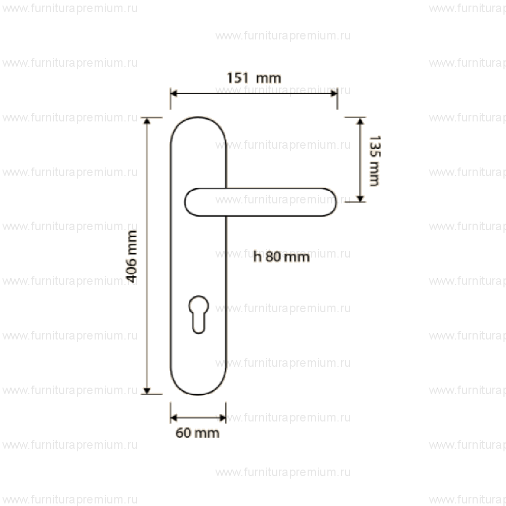 Ручка на планке Linea Cali Ninfa Porcellana 1546 PL