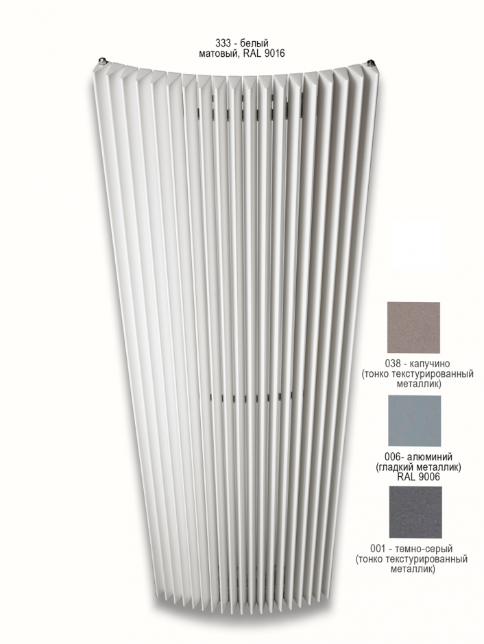 Изображение Дизайн-радиатор Jaga Iguana Arco H180 цвет 333. Traffic white satin