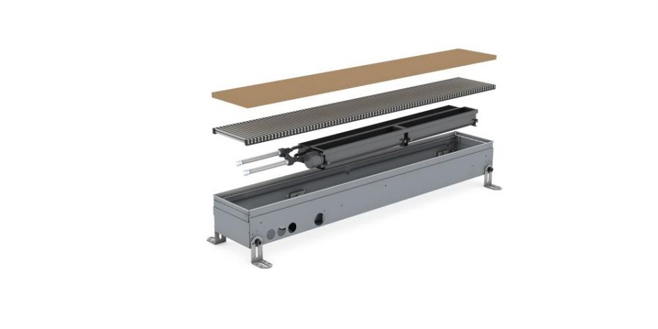 Изображение Конвектор внутрипольный JAGA Clima Canal Metal H008 T18 решетка BNA Анадированнный алюминий