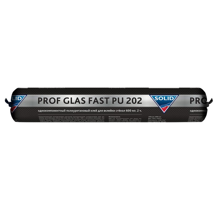 Solid PROF GLAS FAST PU 202 однокомпонентный полиуретановый клей для вклейки стёкол, 600мл.