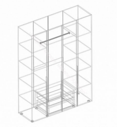 Шкаф 4-ств для одежды "Тефия" 1600х520х2200