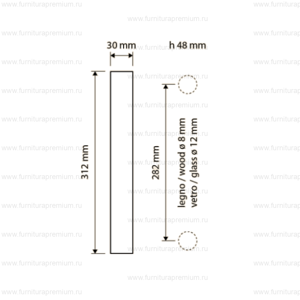 Ручка-скоба Linea Cali Zen 1156 MN 282