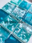 Lazurit. Плитка мозаика бирюза стекло чип 30*30 GLASS,  290*290*6 (ORRO Mosaic)