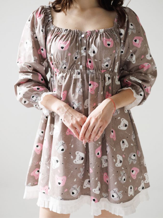 Платье Babydoll Limited мишки мокко