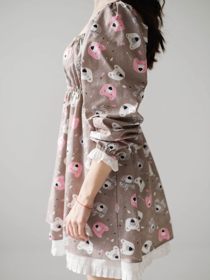 Платье Babydoll Limited мишки мокко