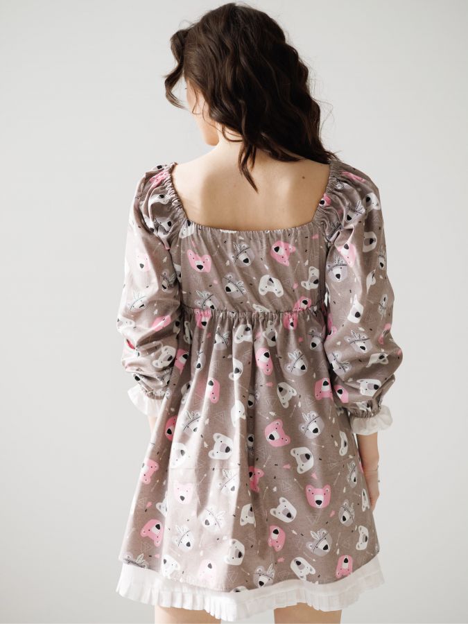 Платье Babydoll Limited мишки мокко