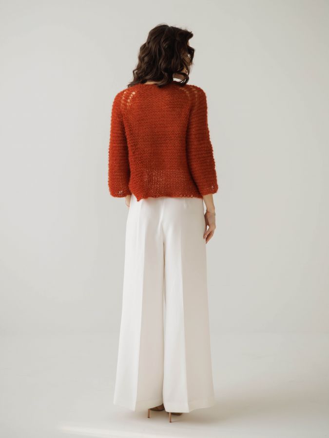 Паутинка из шелка терракотовая