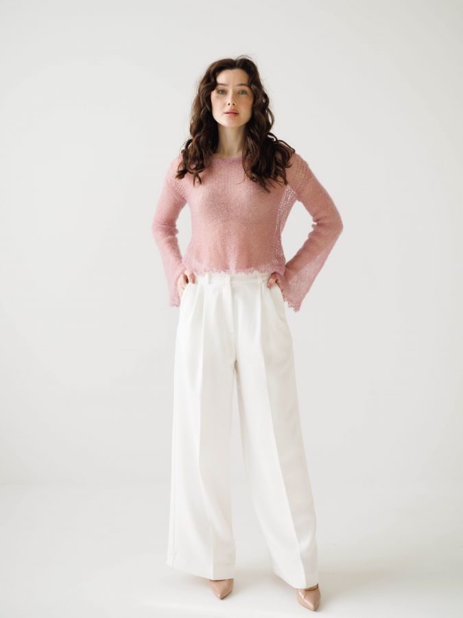 Паутинка из шелка розовая