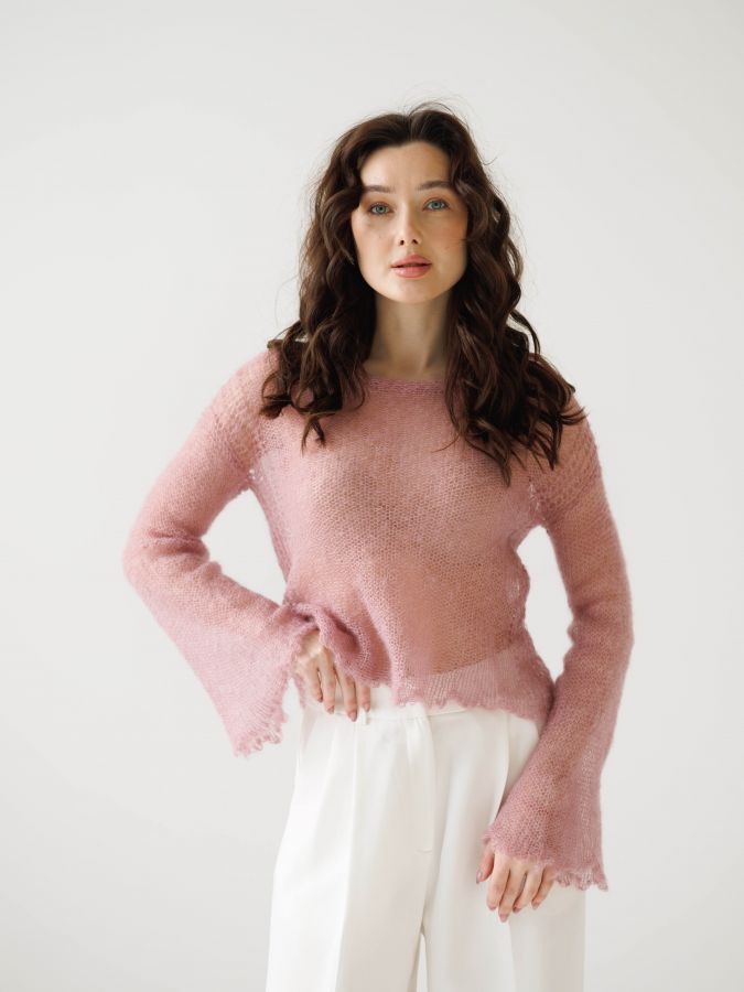 Паутинка из шелка розовая