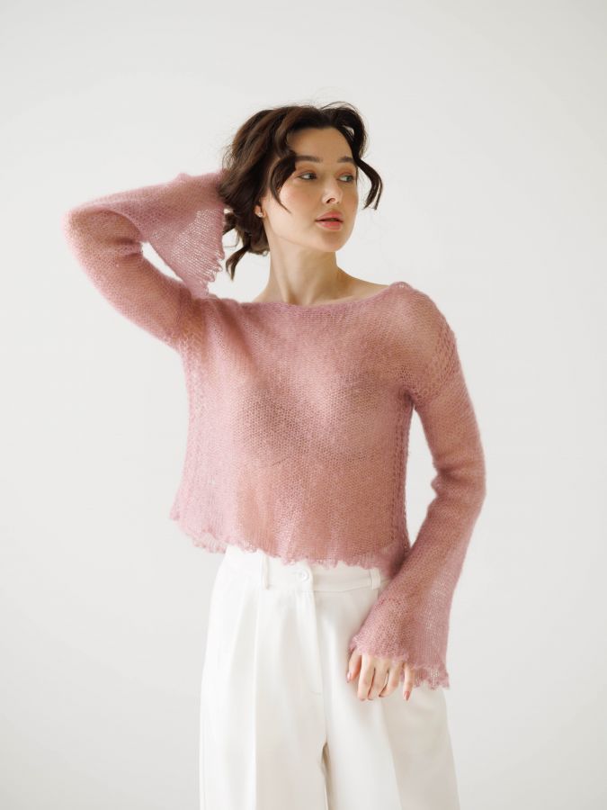 Паутинка из шелка розовая