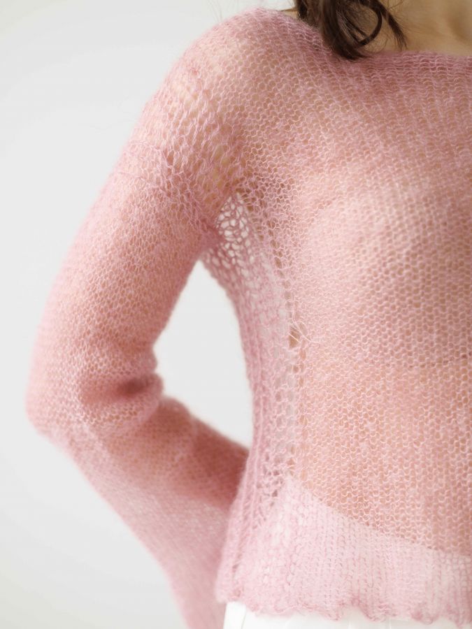 Паутинка из шелка розовая