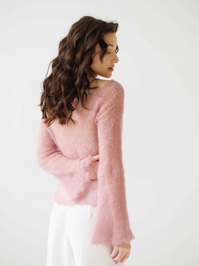 Паутинка из шелка розовая