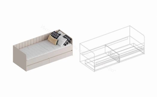 Кровать «Тефия» с 2 ящиками 800х2000