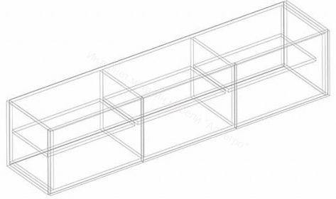 Тумба ТВ подвесная "Тефия" 1600х350х350