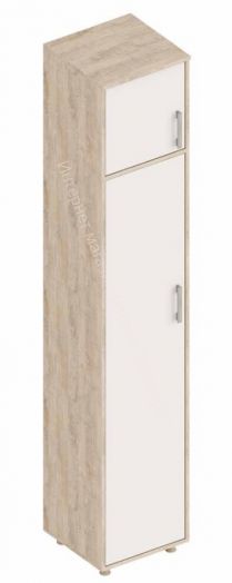 Пенал "Граф" 1-ств. с антресолью (левое исполнение) Перламутр/Дуб баррик