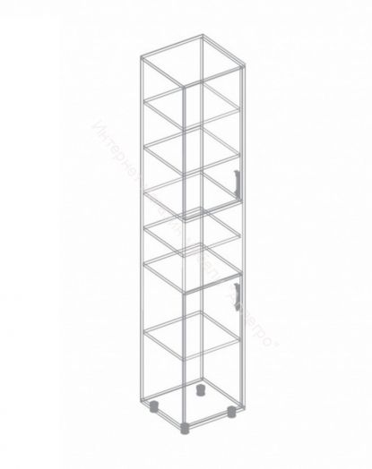 Пенал "Граф" 2-ств. с нишей Перламутр/Дуб баррик