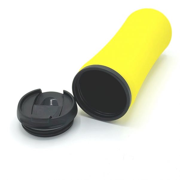 Термокружка Миора soft-touch желтая