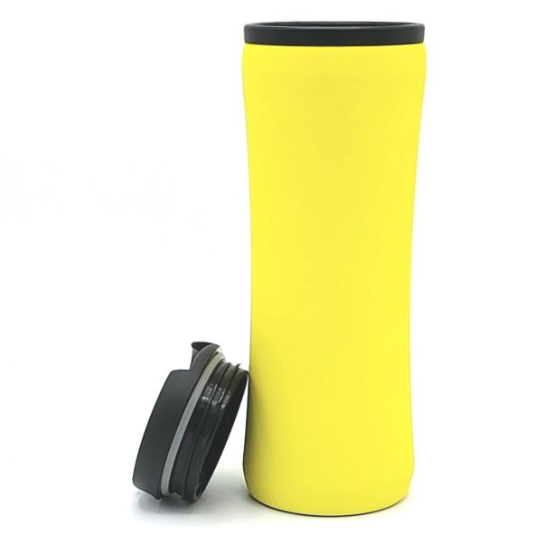Термокружка Миора soft-touch желтая