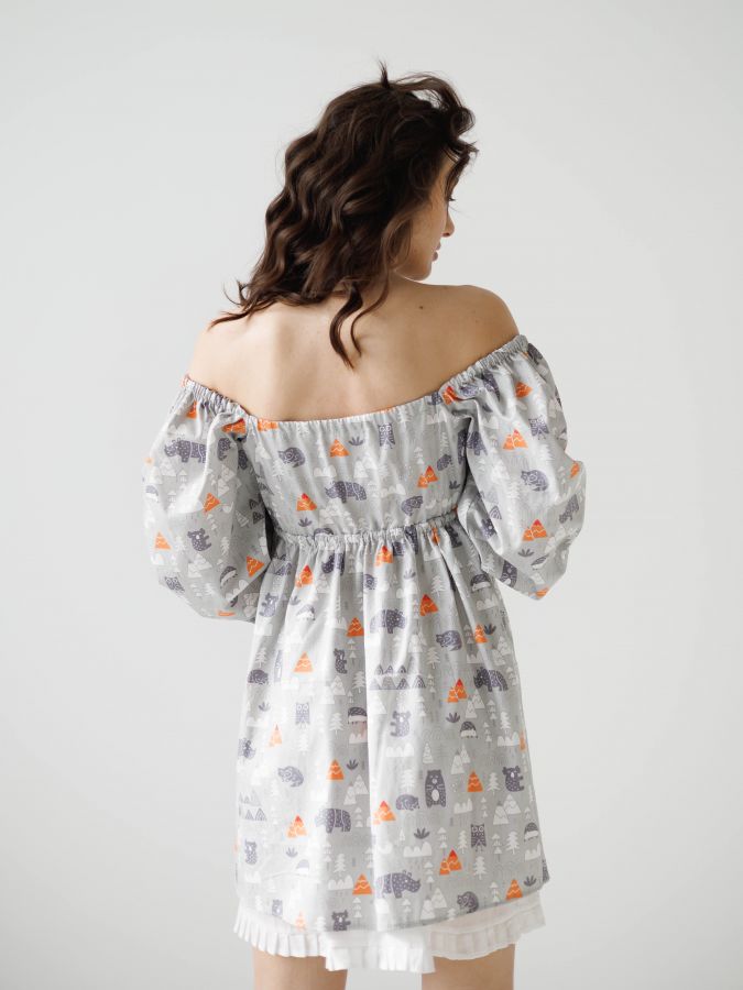 Платье Babydoll Limited серый лес