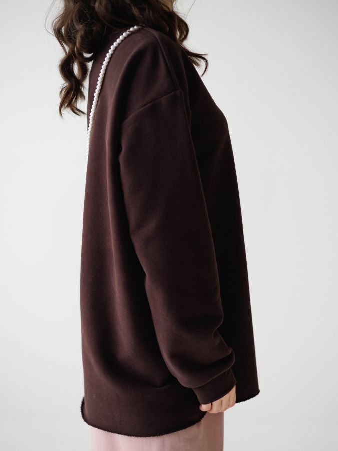 Кофта с длинным рукавом шоколад