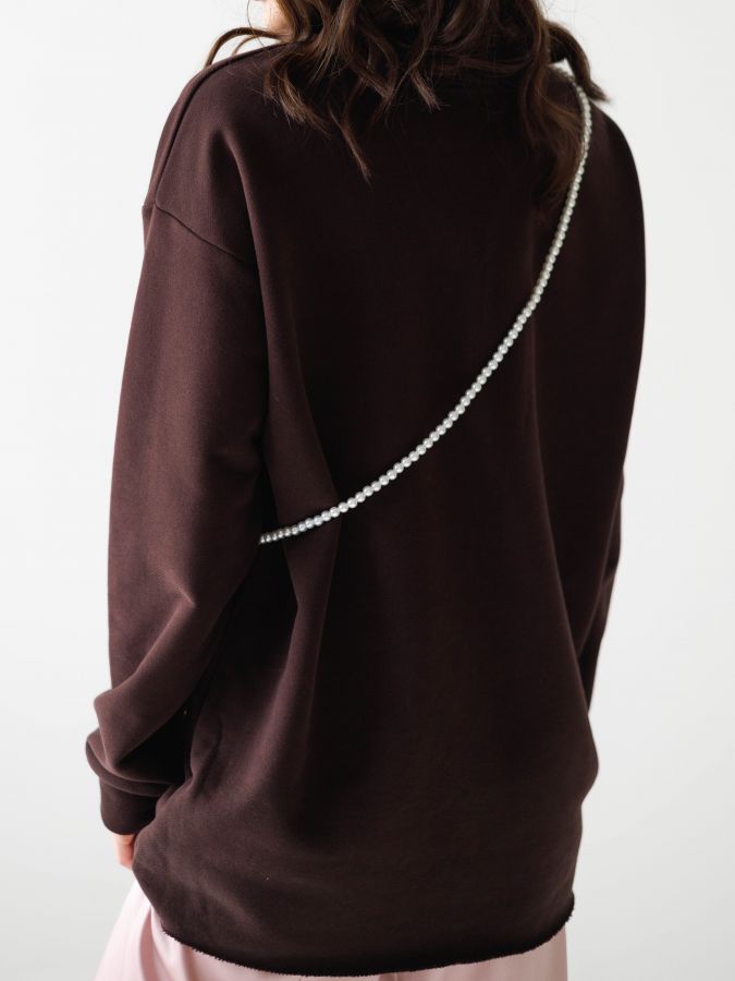 Кофта с длинным рукавом шоколад
