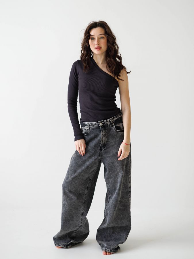 Кофта на одно плечо графит