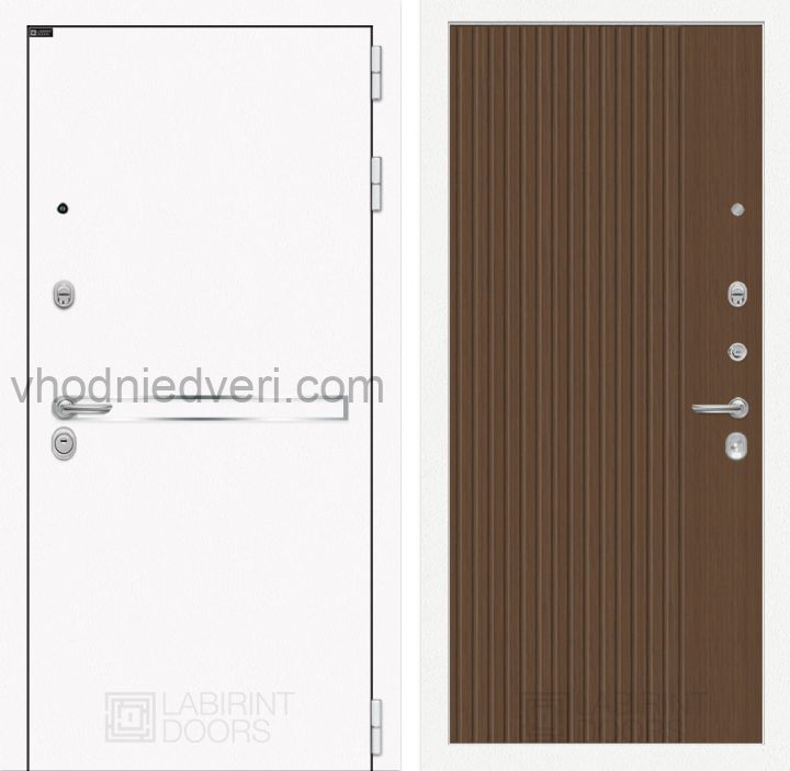 Входная дверь Лабиринт LINE WHITE - 29 Дуб кантри темный