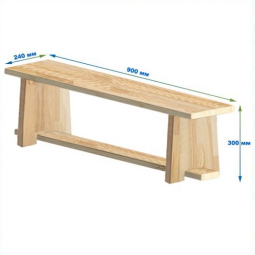 Скамейка гимнастическая (40  меб.щит сосна) ножки дерево