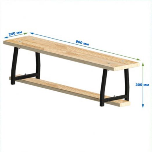 Скамейка гимнастическая (40  меб.щит сосна) ножки металлические