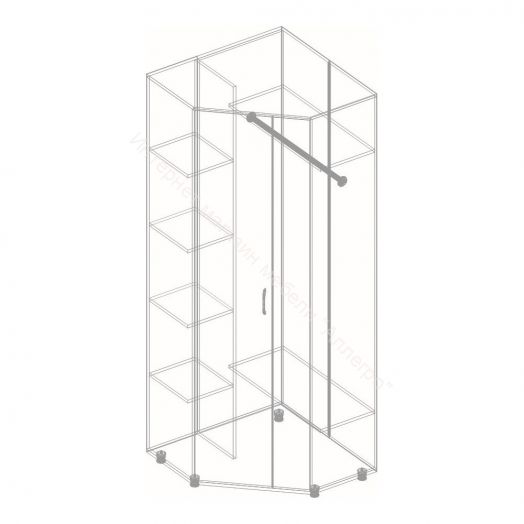 Шкаф угловой "Граф" Перламутр/Дуб баррик