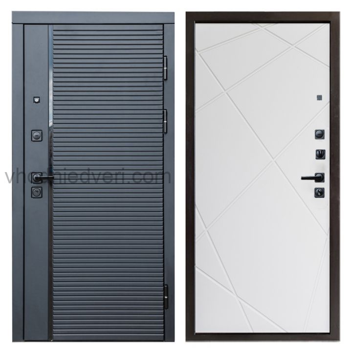 Входная дверь Termo-door Black Line - Лучи Белый