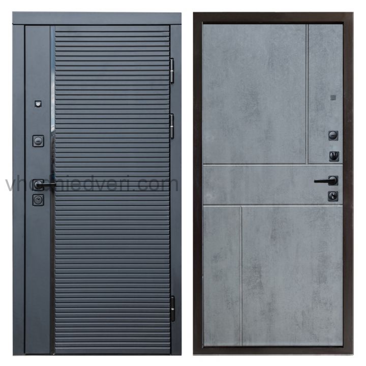 Входная дверь Termo-door Black Line - Горизонт Бетон темный