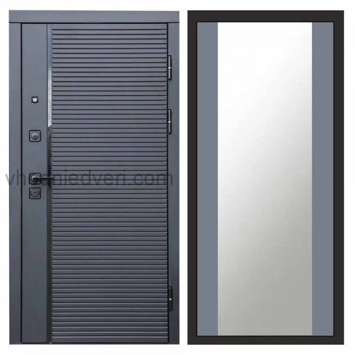 Входная дверь Termo-door Black Line - Зеркало Грей софт