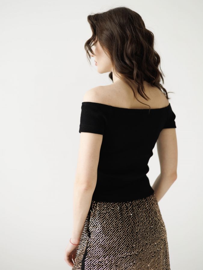 Топ футболка черная