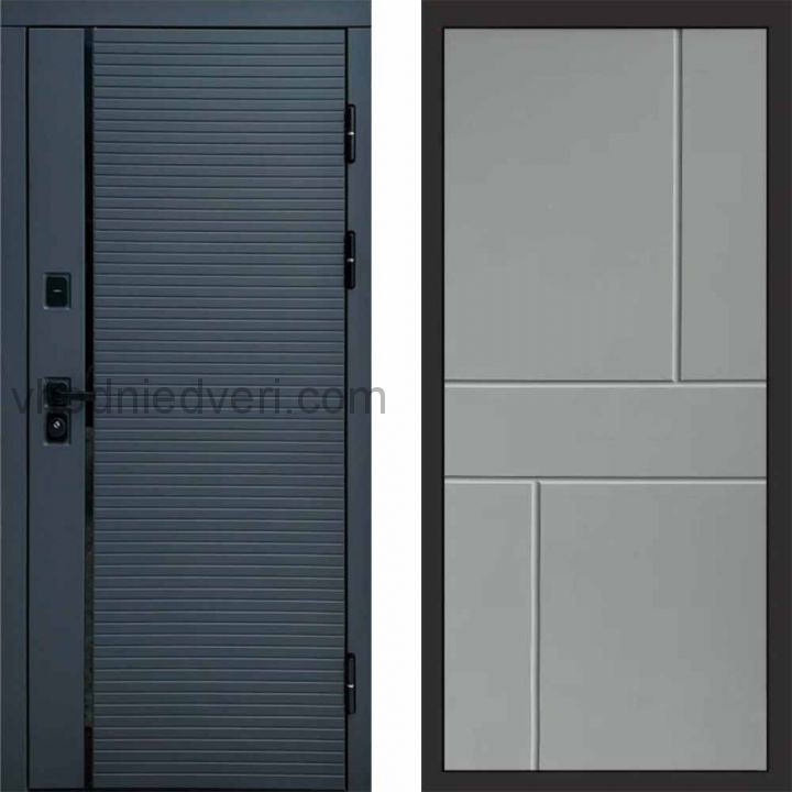 Входная дверь Termo-door Графит line - Горизонт Грей софт
