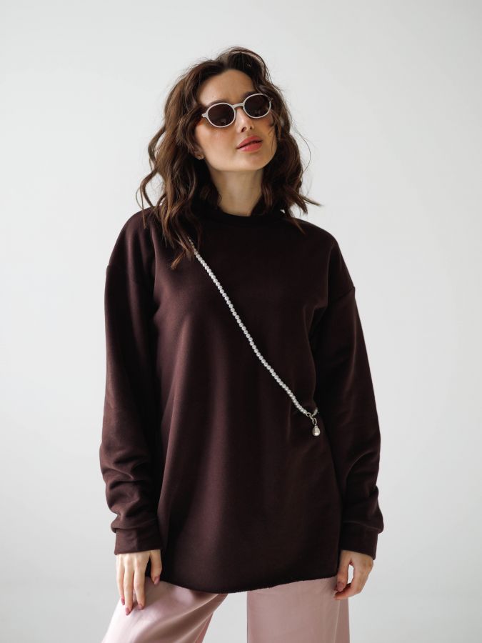 Кофта с длинным рукавом шоколад