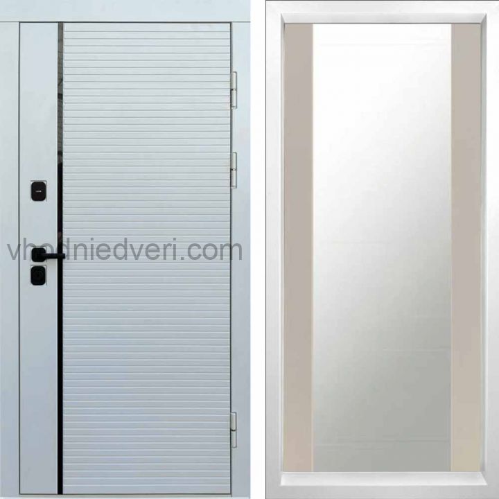Входная дверь Termo-door WHITE LINE - Зеркало Слоновая кость
